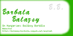 borbala balazsy business card