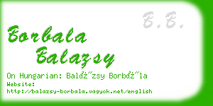 borbala balazsy business card